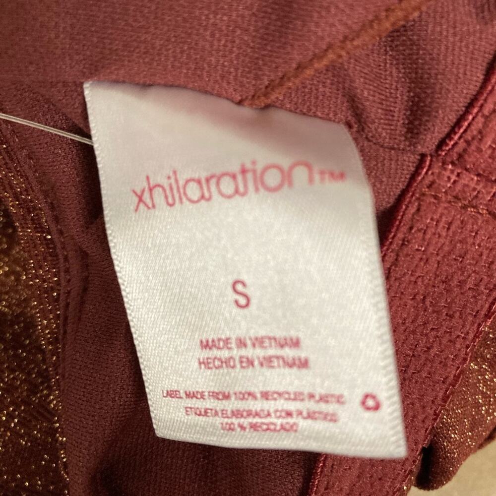 Xhilaration Bathing Swim Suit Top Size S Raisin Copper Sparkly Racerback - Picture 4 of 7